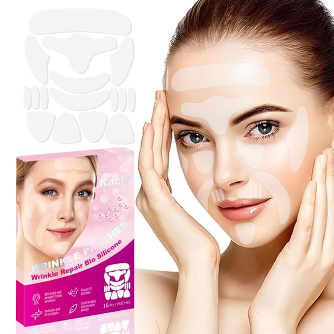 evpct 256Pcs Face Facial Medical Wrinkle Tapes Wrinkle Patches for Face Wrinkles Overnight, Smile Line Patches Face lifting tapes, Face oil Tape Smoothing Silicone face Forehead Wrinkle Patches