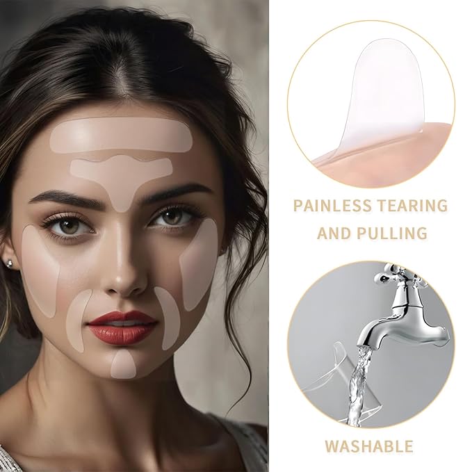 18 pcs Anti Wrinkle Patches, Reusable Forehead Wrinkle Patches Facial Anti Wrinkle Patches for Skin Lines Prevention, Silicone Face Patches for Forehead Wrinkles Treatment for Women