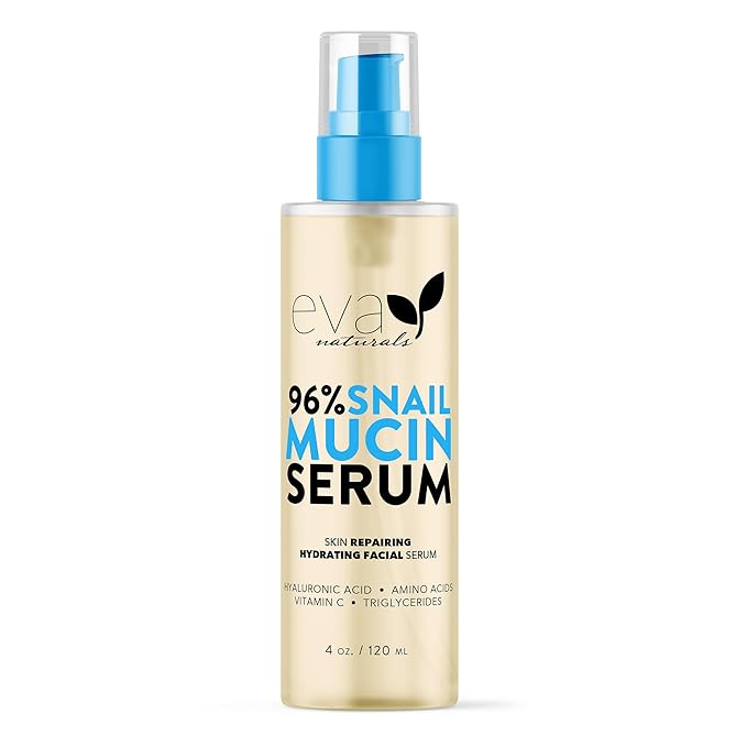 Eva Naturals Snail Mucin Serum For Face 4oz – Korean Skincare, Moisturizing & Rejuvenating Serum For All Skin Types