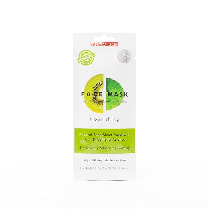 BioMiracle Natural Face Mask Variety Pack, Pack of 15, with Hydrating Face Masks, Nourishing Face Masks