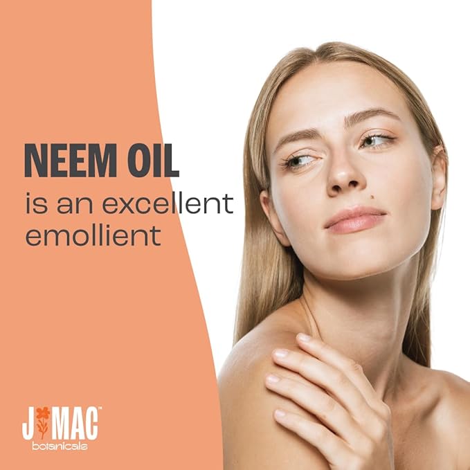 J MAC BOTANICALS Organic Neem Oil for Skin (8 oz Glass Bottle NO Dropper), 100% Organic, Undiluted, Cold Pressed Neem Oil