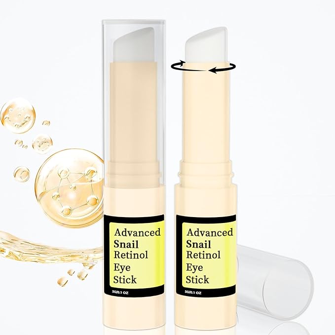 Anti Aging Eye Cream For Dark Circles, Advanced Snail Retinol Eye Stick, 2 PCS Under Eye Cream For Puffiness & Bags, Reduce Wrinkles, Fine Lines, Moisturizating Skin.