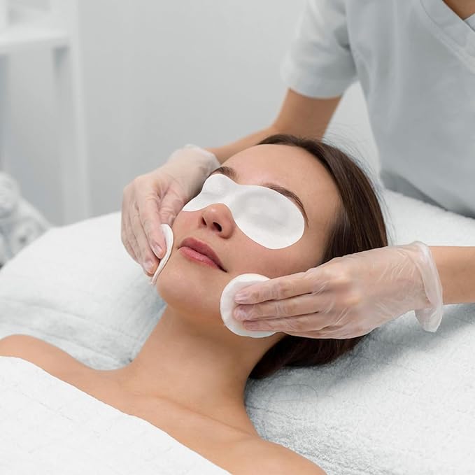 Disposable Non Woven Eye Care, 200 Sheets Eye Mask Paper Disposable Sheets Eye Covers Cotton Cosmetic Facial Eye Covers Skincare Spa Paper, DIY Clear Beauty Sheets for Makeup Beauty Tools