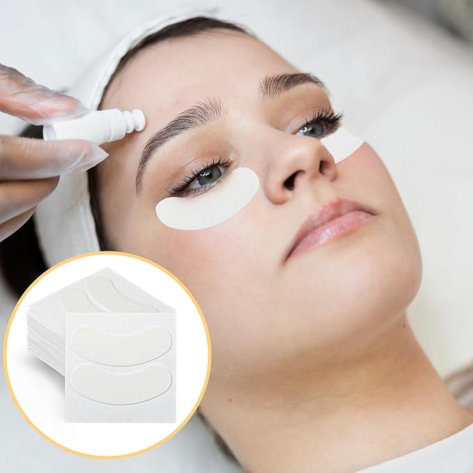 100 Pcs Natural Anti-sensitive Foam Eye Patches Under Eye Pads Eyelash Extensions Supplies Kit Beauty Tools No Tape Needed Well Stick No Lint Microfoam Lash Pads Fit Most Eye Shape