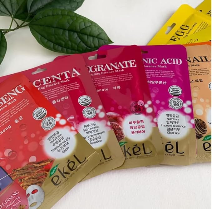 ekeL 22 Combo Pack Ultra Hydraying Essence Sheet Masks Full Face Facial Mask for All Skin Type Sheet Korean Face Mask