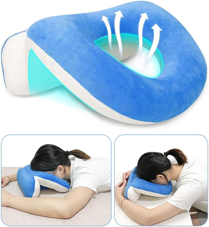 Face Down Pillow After Eye Surgery Prone Vitrectomy Retina Recovery Equipment Donut Face Pillow Massage Head Cradle Facedown Desk Pillow for Napping Piercing Cushion