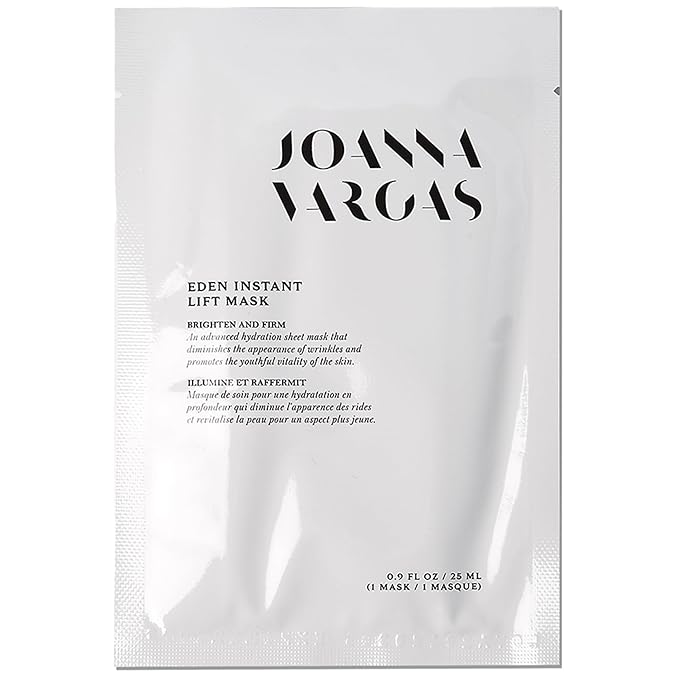Joanna Vargas Eden Instant Face Lift Facial Masks - Anti Aging Sheet Mask - Skin Firming Face Sheet Mask - Hydrating Sheet Mask for Glowing Skin - Premium Face Mask Skin Care with Hyaluronic Acid 1pc