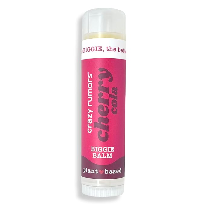 Crazy Rumors Biggie Cherry Cola Flavored All Natural, Plant Based Lip Balm to Moisturize and Nourish your Lips - Cherry Cola Biggie Tube 0.6 oz (4x Larger than standard 0.15 oz lip balm)