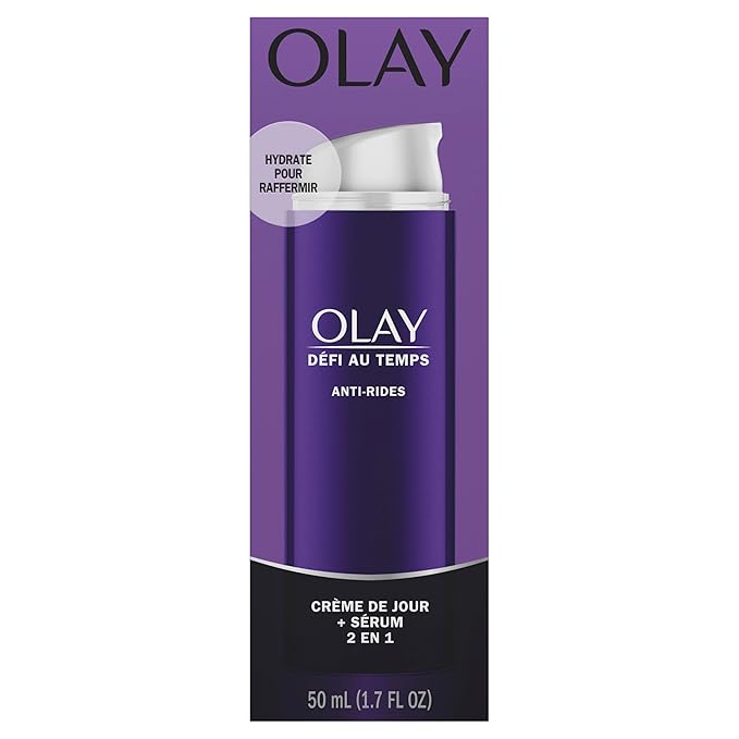Olay Face Serum by Age Defying Anti-Wrinkle 2-in-1 Day Cream Plus Face Serum, Aloe Vera, 1.7 Fl Oz