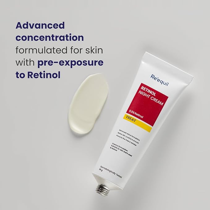 RE' EQUIL 0.5% Retinol Night Cream Makes Skin Youthful Smooth Prevents Fine Lines Wrinkles Unisex All Skin Types 30G