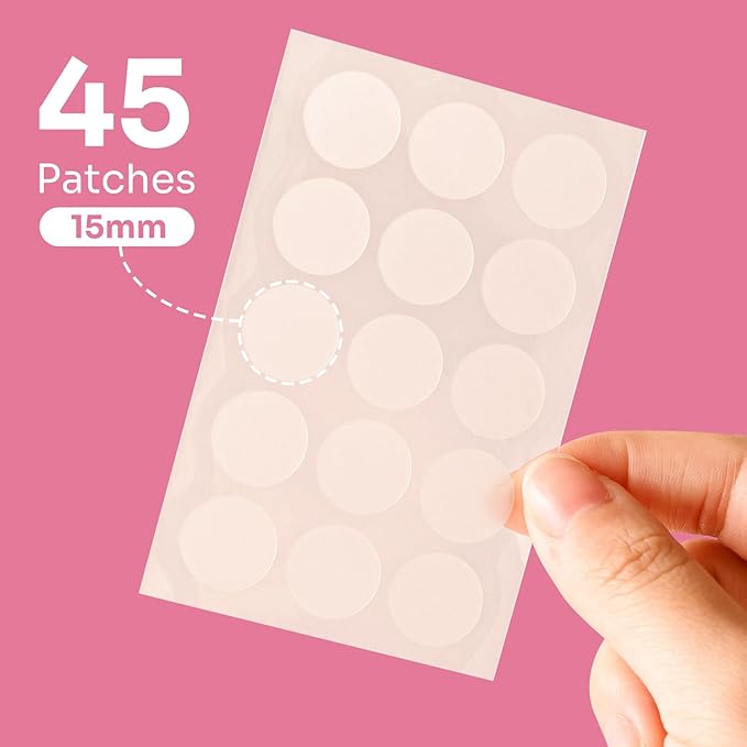 Conkote Hydrocolloid Acne Pimple Patches, 15mm Large Pimple Patches to Absorb Acne Secretions for Face and Skin, 45 Counts