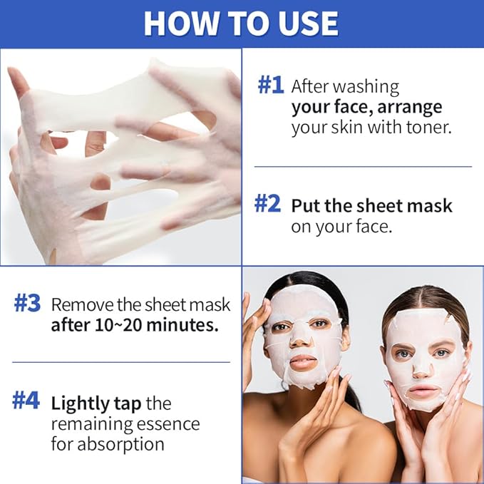 EUNYUL Purity Korean Collagen Face Mask for Skincare 8 Types x 1 Set Hydrating and Nourishing