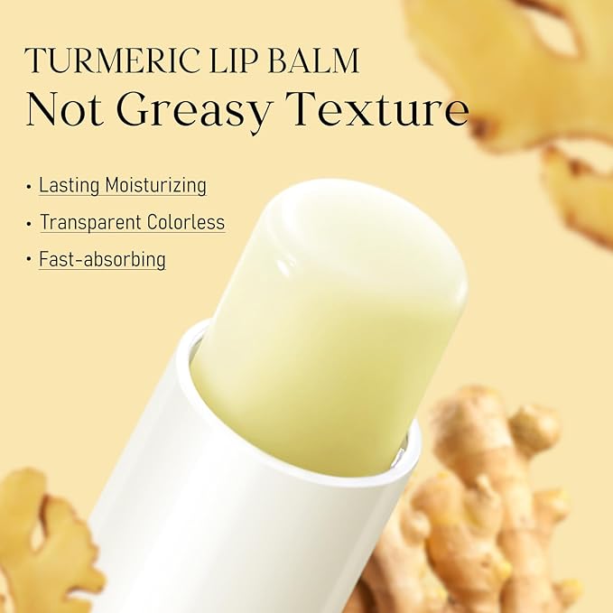 2 Pcs Turmeric Lip Balm for Dark Lips, Natural Lip Lightening Moisturizer Lip Scrub for Smokers Dark Lip, Lip Balm for Exfoliating, Hydration, Softening