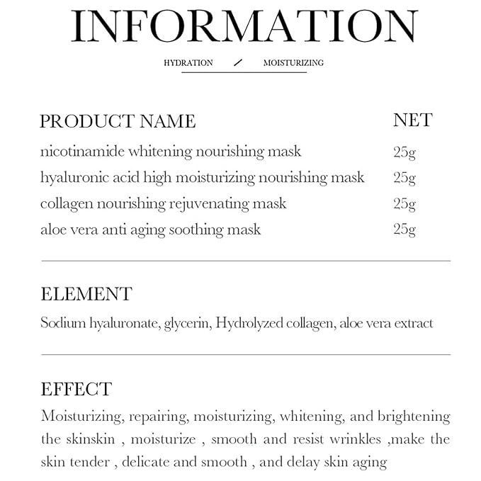 BIOAQUA 3 Step Facial Mask Amino Acid Cleanser Essence Lotion Face Mask 5x(0.8ml+0.8g+25g) (Hyaluronic Acid Moisturizing & Nourishing Mask)