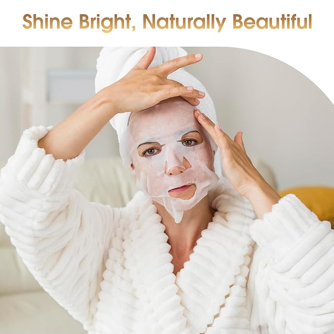 Face Sheet Mask with Vitamin C & E - Dermatologist Tested Korean Beauty Mask for Brightening & Deep Hydration -Premium Facial Treatment for Glowing & Rejuvenated Skin -15 Pack