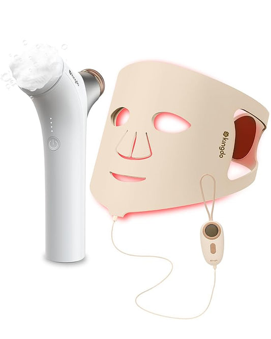 KINGDO 7-Colors LED Face Mask with Automatic Foaming Face Scrubber
