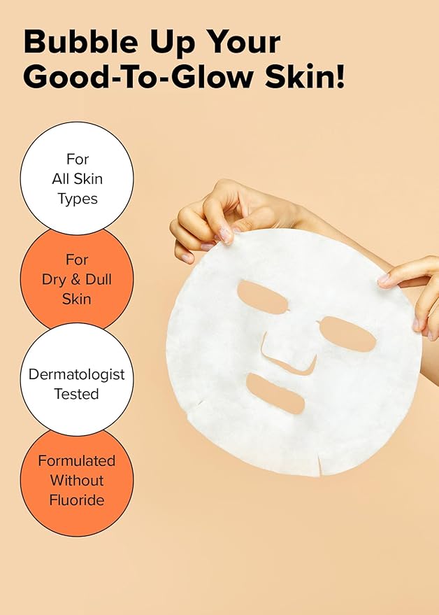 I DEW CARE Face Sheet Mask - Glow Up Bubbles | Vitamin and Niacinamide, Daily Skin Care,Facial Treatment, Illuminating, Detox, Moisturizing, Korean Sleeping Face Mask, Hydartion, Anti Wrinkle, 5ea