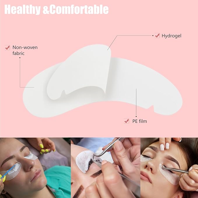 myaokue-up 102 pcs Natural Hydrogel Eye Gel Pads V- Shape Collagen and Aloe Vera Patches for Under Eyes Premium Eye Mask Beauty Tool Kit (Silver)