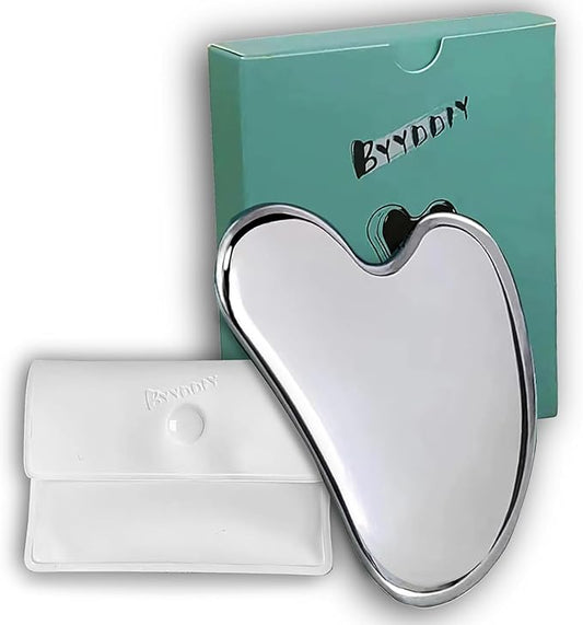 BYYDDIY Spherical Surface Stainless Steel Gua Sha Facial Tools, Metal Gua Sha for Face,Tighten Skin Massage, Guasha Beauty Tool for Body Eyes (W-s)