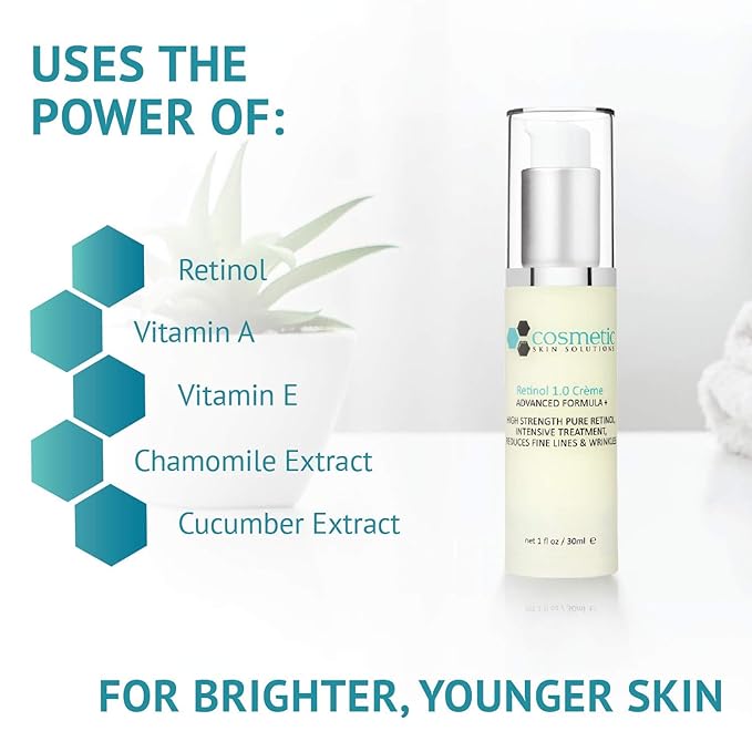 Retinol 1.0 Crème - 1.0% Vitamin A nighttime crème, high strength - 1 oz / 30 ml e