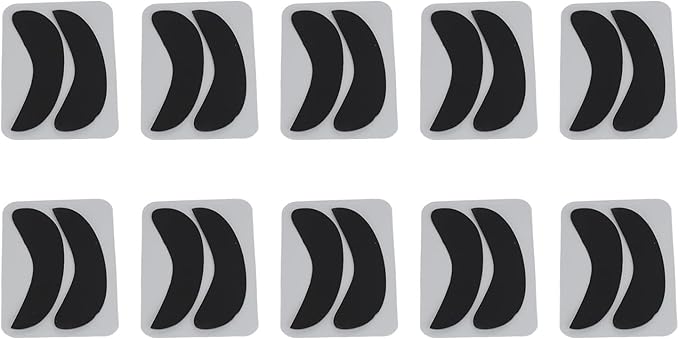 10 Pairs Half Moon Shaped Reusable Under Eye Pads for Eyelash Extension Excellent Silicone Under Eye Pads for Lash Extension with Individually Package (Black)