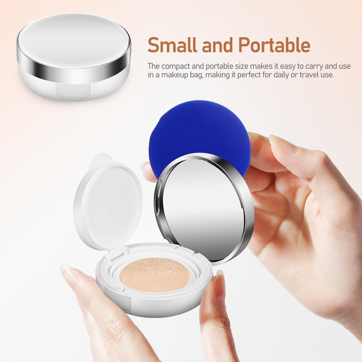 2PCS Cushion Foundation Case Empty Compact Makeup Containers Puff Case Bb Cream Box for Liquid