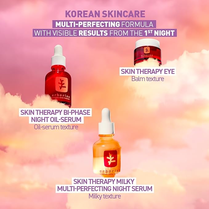 Erborian Multi-Perfecting Milky Night Serum, Skin Therapy, for Wrinkles & Fine Lines, Texture, Evenness, Visible Results after 1st Night - Hydrating with 10% PHA, Hyaluronic Acid- Korean Skincare