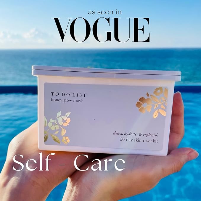 TO DO LIST Honey Glow Sheet Mask | Professional Spa-Grade Korean Sheet Masks | Premium Face Mask Skin Care | Self Care Kit | Detox, Hydrate, & Replenish (Pack of 30)