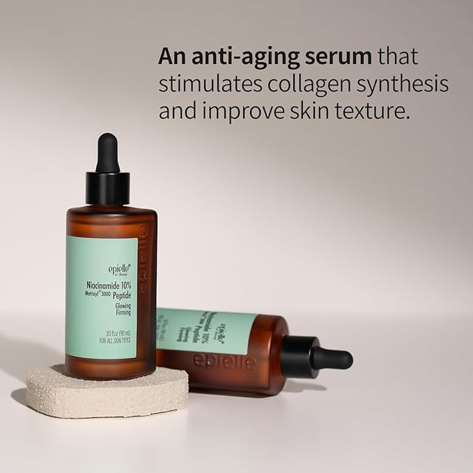 Complex Niacinamide 10% Serum with Peptides (3oz) Glowing, Firming, and Pore-Refining Formula for Smooth, Healthy-Looking Skin, Easter Gift, Mother's Day Gifts