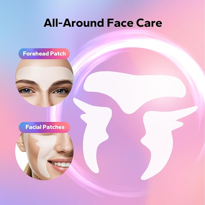 Forehead Wrinkle Patches (6 Pack), Facial Wrinkle Patches, Anti-Wrinkles Face Patches Overnight, Anti Wrinkle Patch to Smooth Eye, Mouth, Forehead Wrinkles, Lift Smile Lines for Women