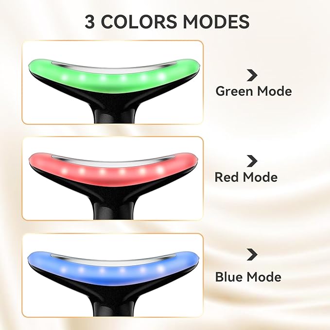 Neck Face Massager, Portable Facial Massager, 3 Modes Face Sculpting Tool, Face Massager Tool for Skin Care, (Black)