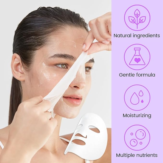 Salicylic Acid Face Masks Skincare,Facial Mask Skin Care Korean,Nourish,Deep Moisturizing,Atural Skin Care Spa Face Mask,Hydrating Smoothing Face Masks for Women Men,for All Skin Types 6Pack