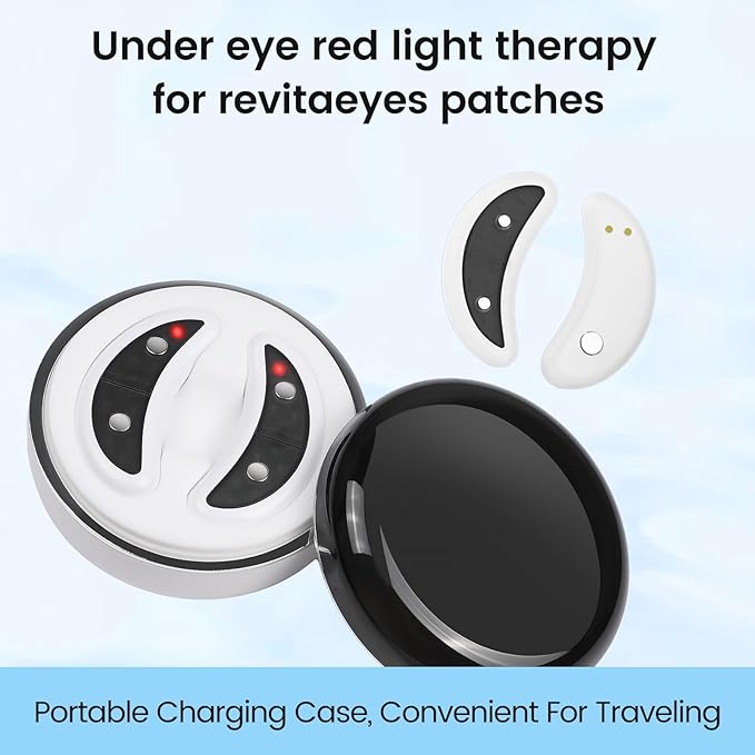 Under eye red light therapy for revitaeyes, eye pods reducing eye bags and dark circles portable under-eye patches