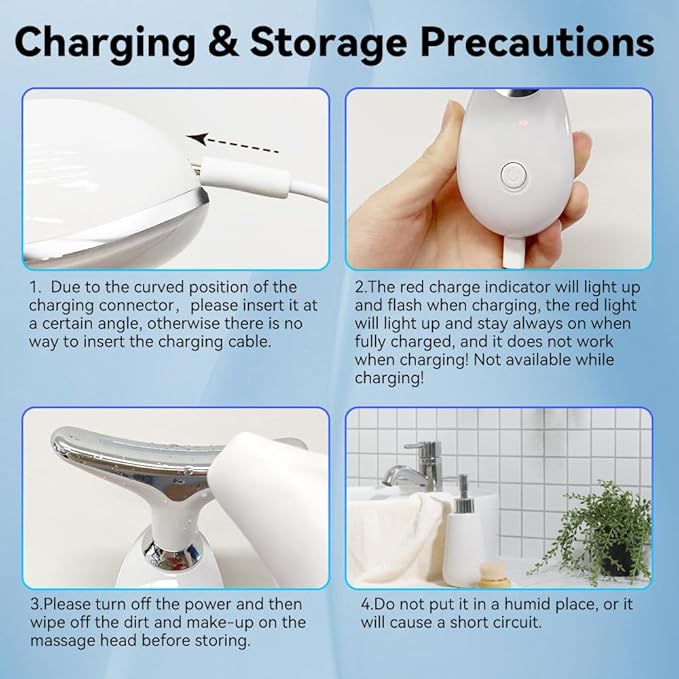 Neck and Face Massager, 7- IN -1 Face Sculpting Tool for Skin Care and with Vibration, Thermal(White)