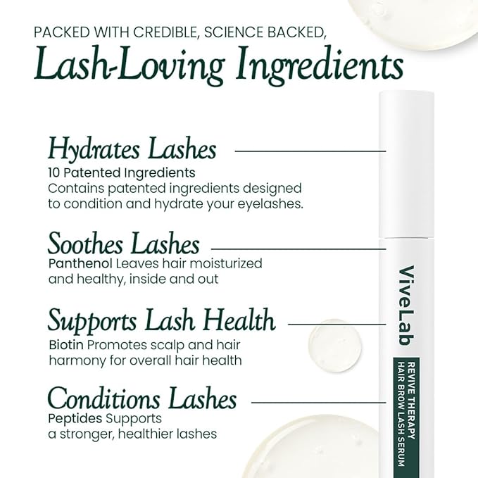 Biotin Lash Serum - Eyelash and Eyebrow Growth Serum for Thicker, Fuller Lashes and Brows, Korean Dermatologist-Developed, 0.35oz