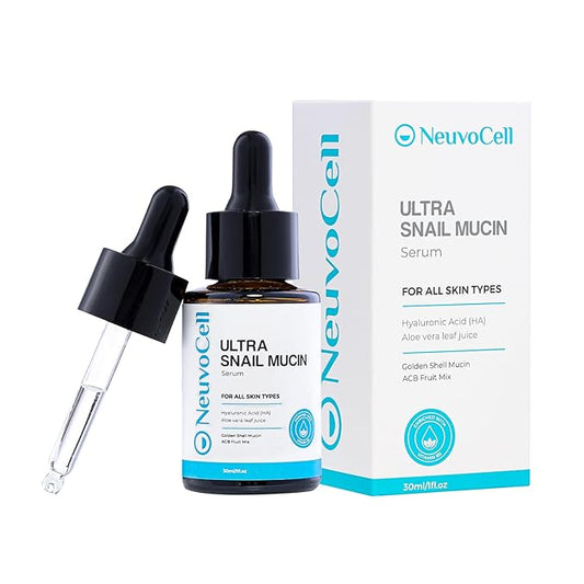 '-Ultra Snail Mucin Serum, Reduces the Appearance of Fine Lines & Wrinkles, Snail Serum for Face, Anti Wrinkle Serum, Snail Mucin Skin Care Hyaluronic Acid, Aloe, AHAs, 1fl.Oz