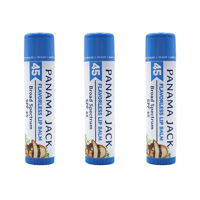 Panama Jack Sunscreen Lip Balm - SPF 45, Broad Spectrum UVA-UVB Sunscreen Protection, Prevents & Soothes Dry, Chapped Lips