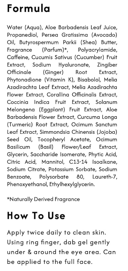 The Botanist Cucumber Herbal Eye Gel, 2 oz Amber Glass Jar