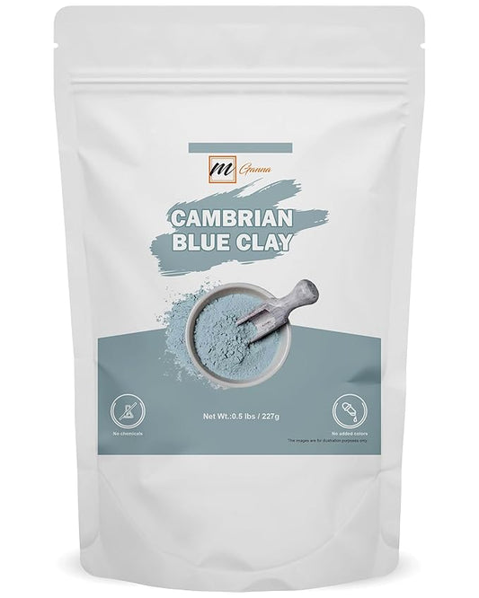 Cambrian/Serbian Blue Clay 0.5lbs / 227g for Facial Masks, Creams, Body Wraps, Scrubs and Soap Making