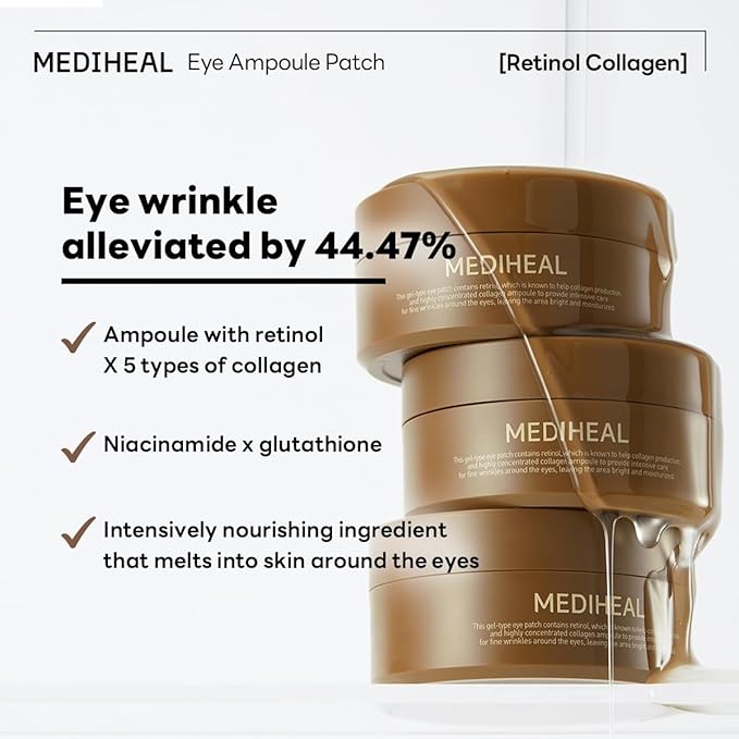 Mediheal Retinol Collagen Under Eye Patches & Phyto Enzyme Peeling Pad for Daily Gentle Exfoliation