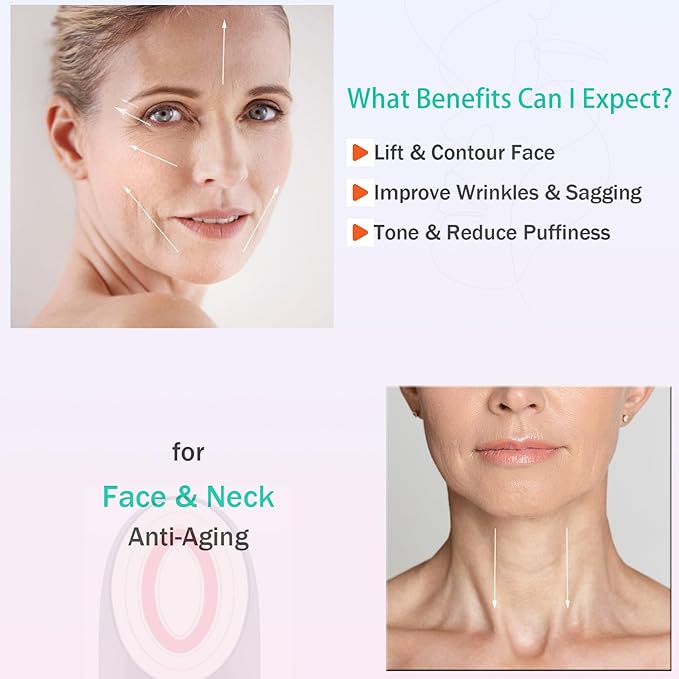 Radio Frequency Skin Tightening Machine for Face - Facial Neck Anti-Aging Device Microcurrent Lifting Massager Wrinkle Reduction Firming, and Toning - Advanced Technology for Aging Issues