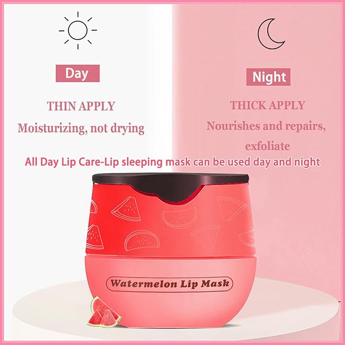 4 PCS Bee Lip Balm Lip Mask Honey Pot, Honey Strawberry Watermelon Apple Moisturizing Sleeping Lip Mask Overnight with Sticks, Lip Balm Exfoliating Prevention Dry and Crack Lip Scrubs