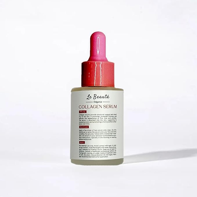 Le Beaute Elegance | Collagen Serum, 1 fl Oz, Boosts Skin Firmness and Elasticity, Reduces Fine Lines and Wrinkles, For All Skin Types