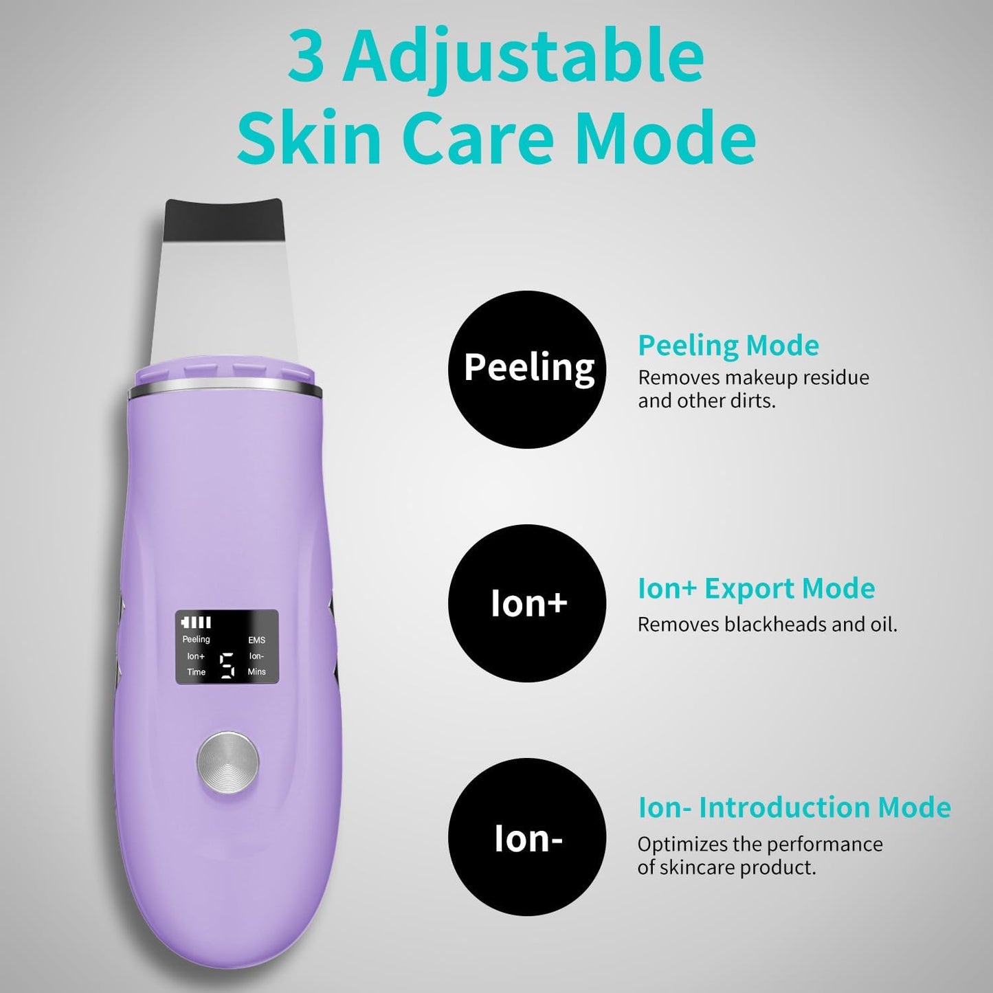 Face Scrubber Skin Spatula - Blackhead Remover Deep Cleansing Tool for Pore Extraction, 4-in-1 Fast Charging Dock Blackhead Remover Face Spatula for Facial Skincare Women Gift (Purple)