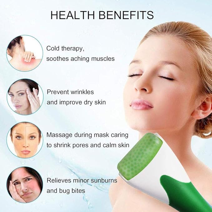 FA FIGHTART 4 in 1 Jade Gua Sha Set Ice Roller Face Rollers Freezer Frozen Cooling Face Massager Massage Tool