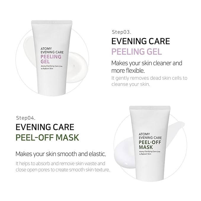 gadi place ATOMY Evening Care 4 Set/DEEP CLEANSER/FOAM CLEANSER/PEELING GEL/PEEL-OFF MASK