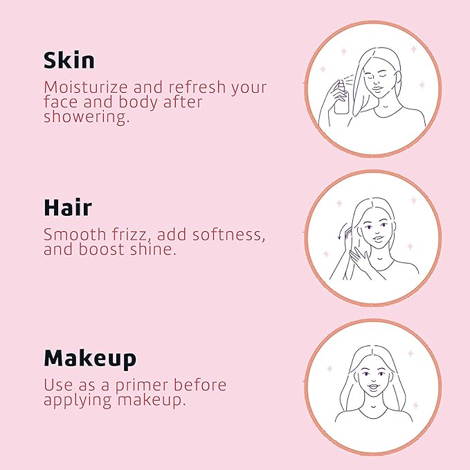 De La Cruz Rose Water and Glycerin for Face - Rosewater Facial Toner and Moisturizer for Skin and Hair 8 fl oz (236 mL) - 8 Bottles