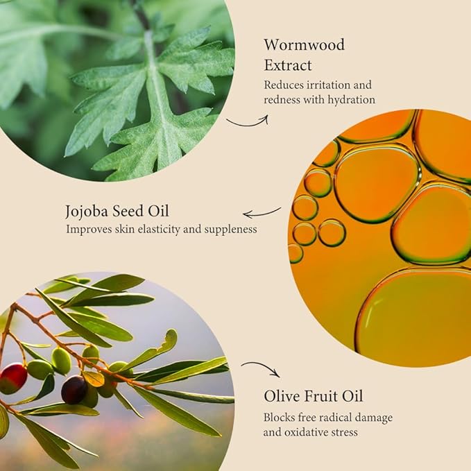 Herb Wormwood Cleansing Oil – Korean Deep Cleansing Makeup Remover & Pore Minimizer for Oily, Acne-Prone Skin, AHA BHA Exfoliation, Olive & Jojoba Oils, Lightweight, 7.1 fl.oz.