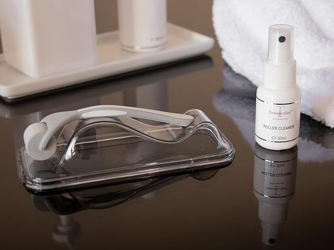 Dermaroller Microneedling Facial Roller for Skin Improvement, 0.2mm Needles for Stretch Marks, Acne & Burn Scars – Painless Dermaroller for Blemished Dry Skin – Made in Germany