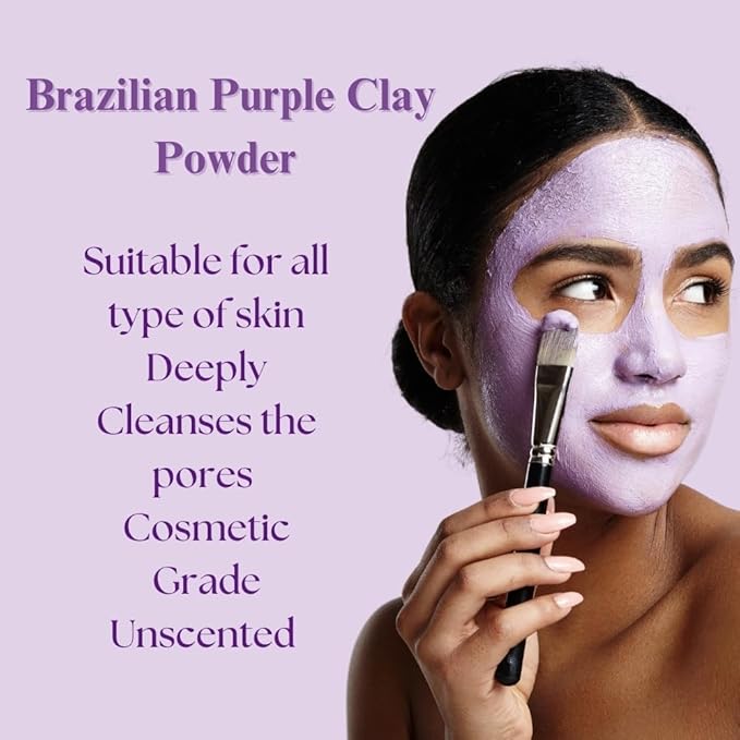 French Pink Clay Powder 114 g w/Serbian Blue Clay Powder 114 g w/Brazilian Purple Clay Powder 114 g